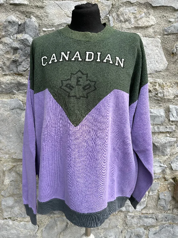 80s Canadian purple&grey sweatshirt M/L