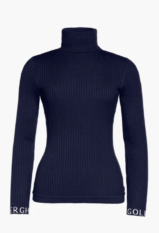 casual workout hoodieGoldbergh Mira Polo Neck Jumper in French Blue