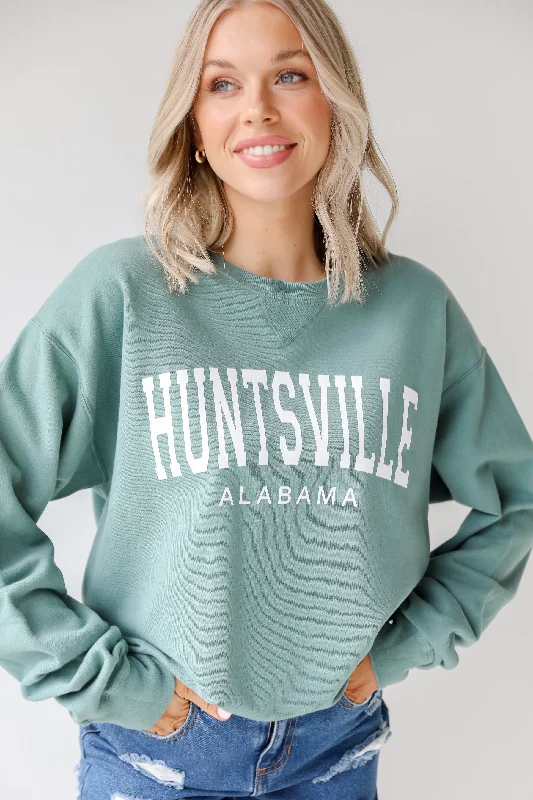 slim fit workout hoodieSeafoam Huntsville Alabama Sweatshirt