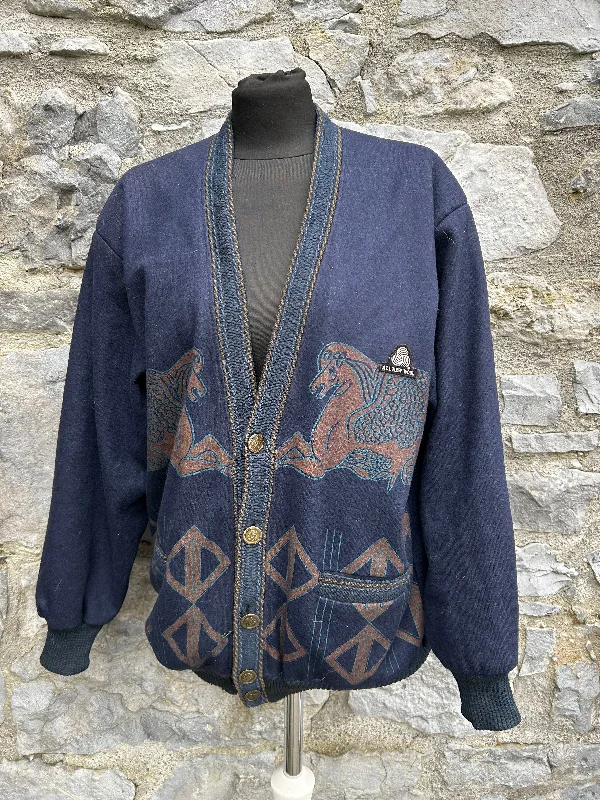 80s Pegasus navy cardigan S/M