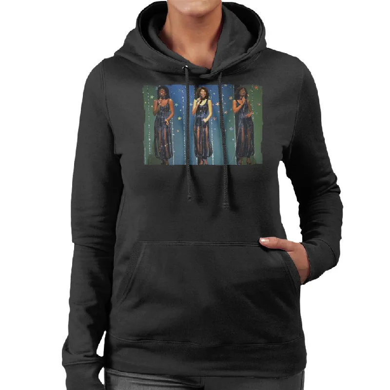 casual streetwear hoodieTV Times The Three Degrees Pop Group Performing Women's Hooded Sweatshirt