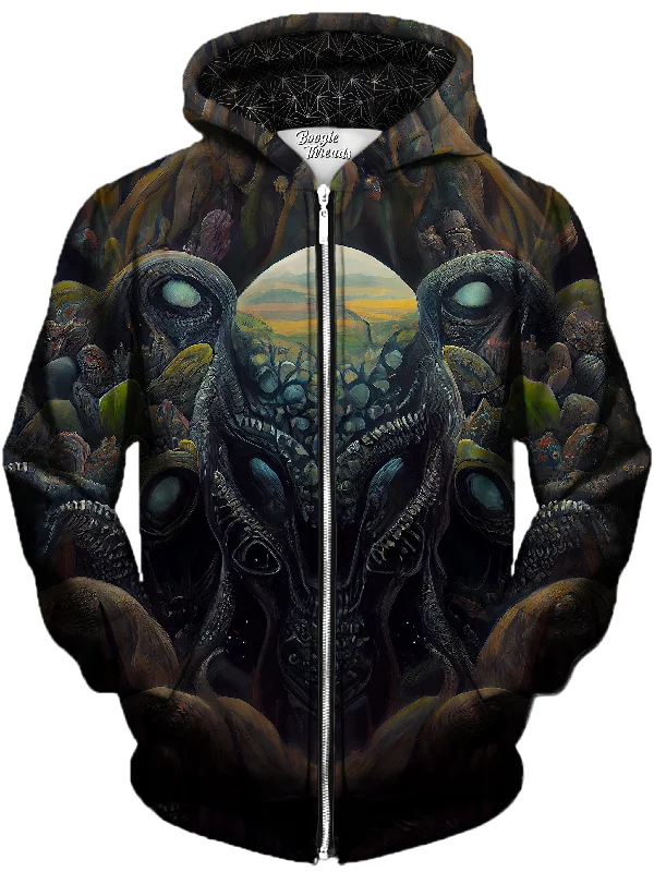 cozy hoodie for cold weatherPsychedelic Reflection Unisex Zip-Up Hoodie