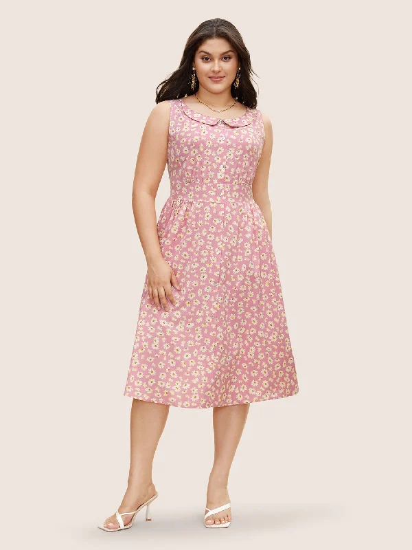 casual day dressCollared Daisy Midi Dress