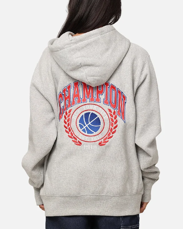 casual hoodie for menChampion Reverse Weave Field Basketball Hoodie Oxford Heather