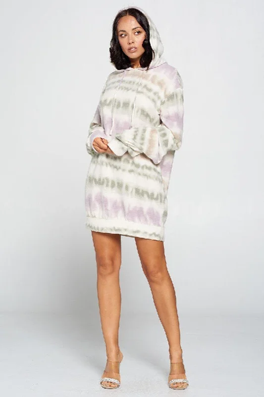 flowy maxi dressTerry Brushed Print Sweater Dress