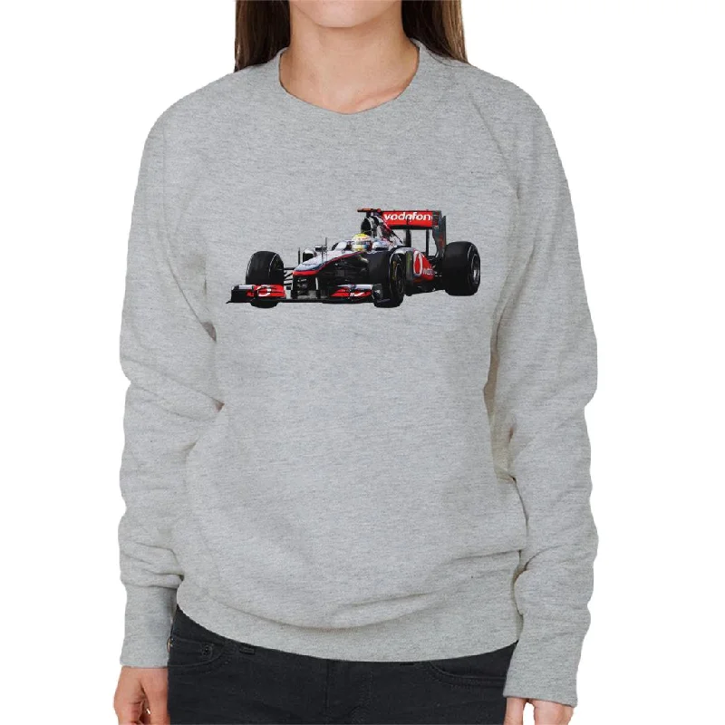 fashion gym hoodieMotorsport Images Hamilton McLaren MP4 26 Leads Vettel Women's Sweatshirt