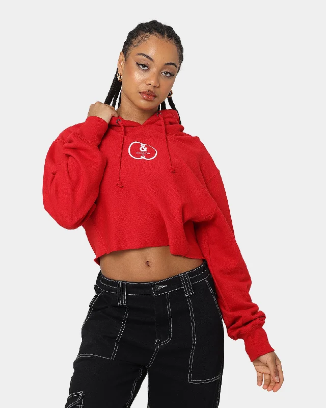 versatile hoodieCrooks & Castles Women's CC Logo Oversized Crop Hoodie Red