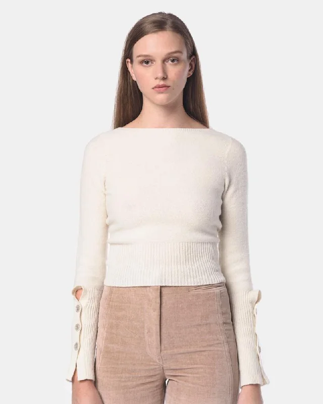 lightweight coatFitted Sweater in Chalk