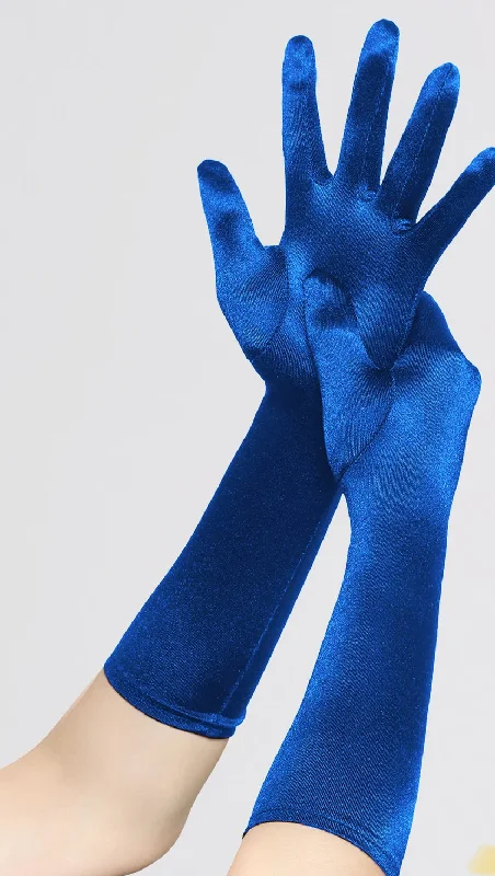 casual evening dressRoyal Blue Satin Glove