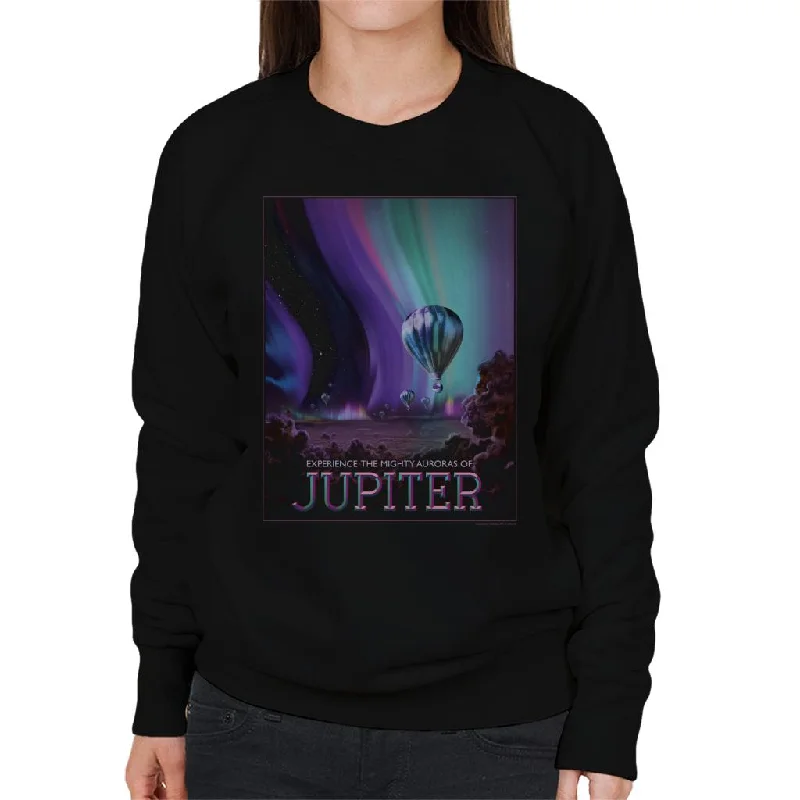 relaxed fit sports hoodieNASA Auroras Of Jupiter Interplanetary Travel Poster Women's Sweatshirt