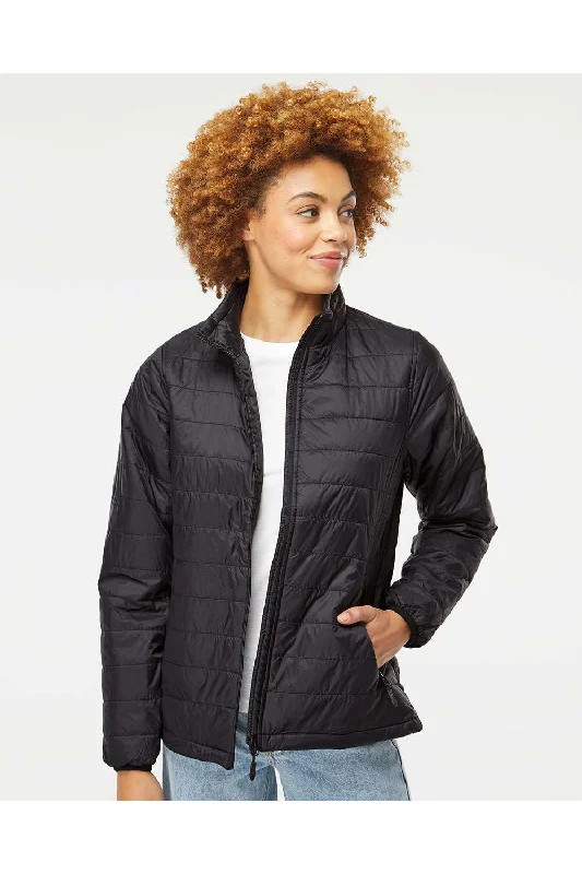 stylish blazer coatIndependent Trading Co. Womens Wind & Water Resistant Full Zip Puffer Jacket - Black