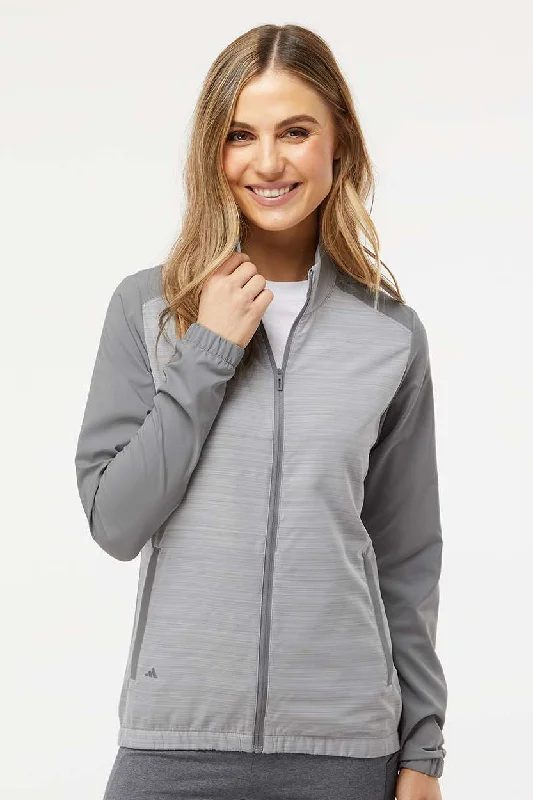 functional coatAdidas Womens Colorblock Water Resistant Full Zip Windshirt Jacket - Grey/Heather Grey