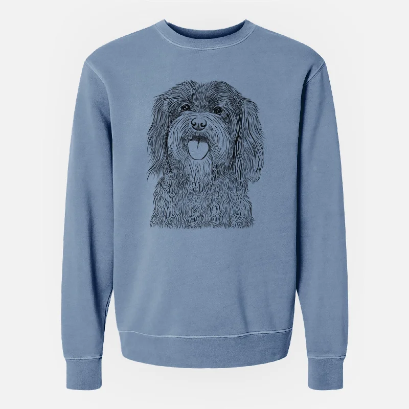 breathable workout hoodieBare Sophie the Havanese - Unisex Pigment Dyed Crew Sweatshirt