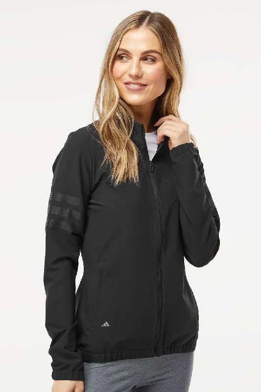 urban street coatAdidas Womens 3 Stripes Full Zip Jacket - Black