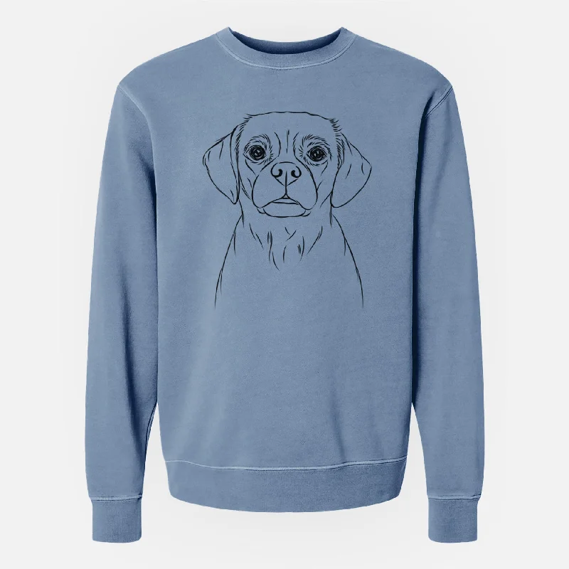 athletic style hoodieBare Popcorn the Puggle - Unisex Pigment Dyed Crew Sweatshirt