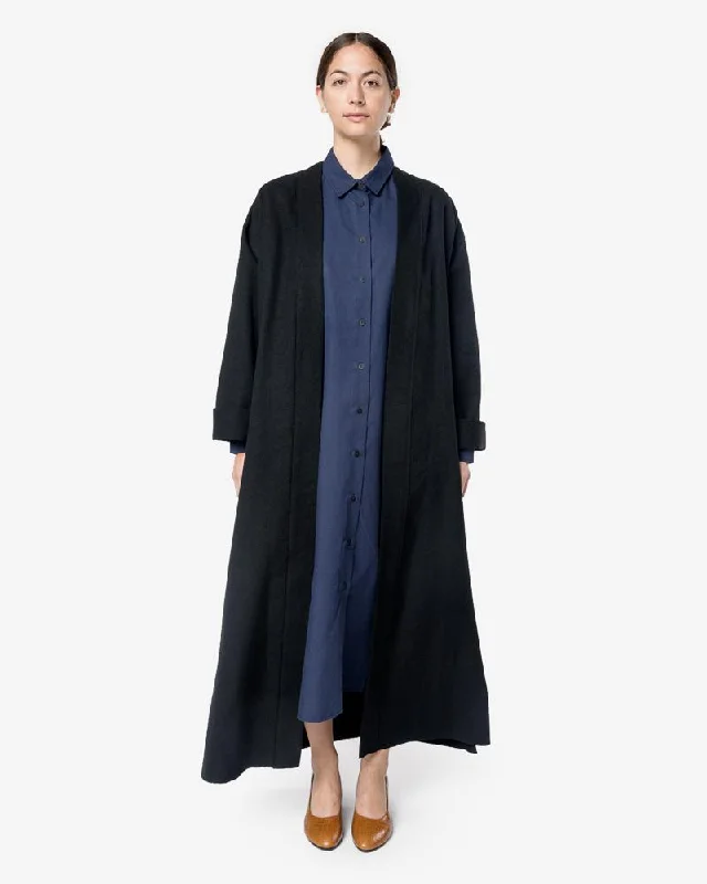 stylish coatRaw Cut Malarich Coat in Black