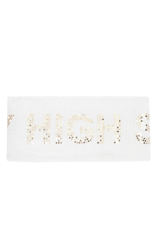 modern sports hoodieHigh Society Ski Headband in White and Diamante