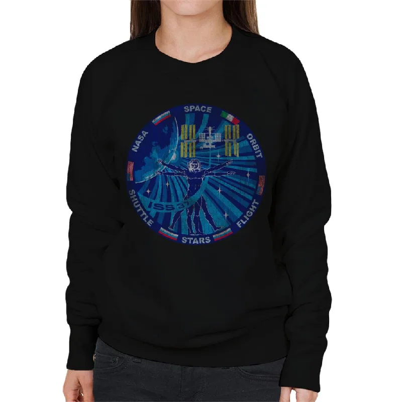 eco-friendly sports hoodieNASA ISS Expedition 37 Mission Badge Distressed Women's Sweatshirt