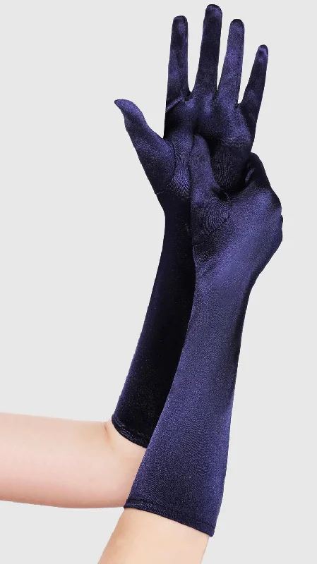 wrap-around dressDark Blue Satin Gloves