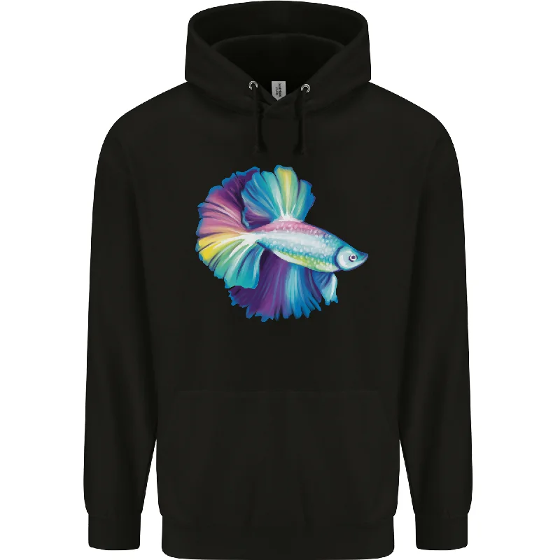 performance hoodieA Colourful Bettafish Aquarium Mens 80% Cotton Hoodie