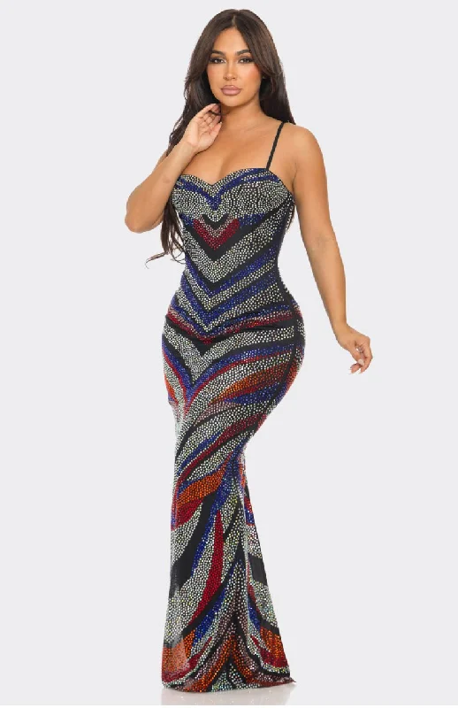 comfy dressMs Wifey Multi Color Rhinestone Dress