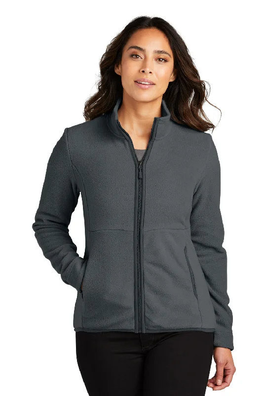 long coatPort Authority Womens Connection Pill Resistant Fleece Full Zip Jacket - Charcoal Grey