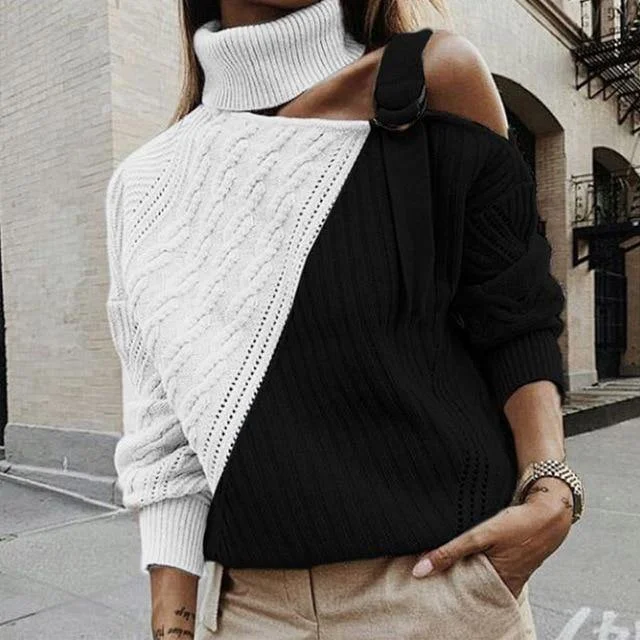 premium athletic sweatshirtOff Shoulder Knitted Women Sweatshirts