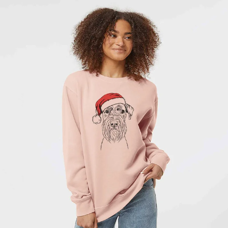 fashionable fitness sweatshirtSanta Milton the Schnauzer - Unisex Pigment Dyed Crew Sweatshirt