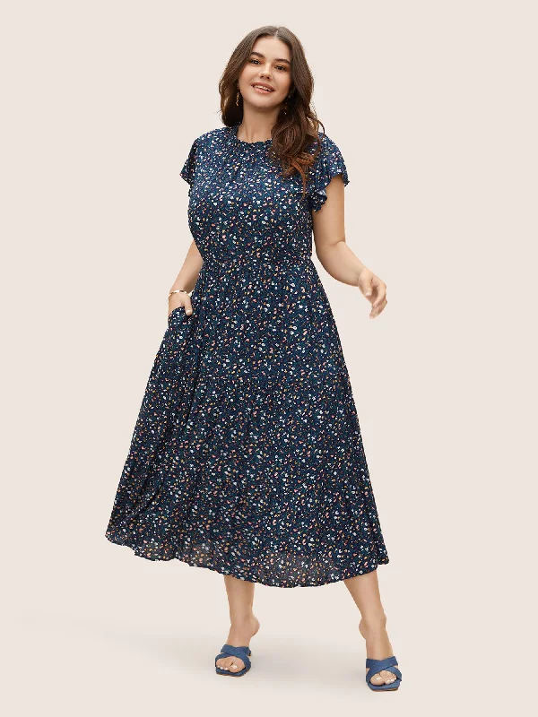 bodycon dressDitsy Floral Ruffle Cap Sleeve Dress