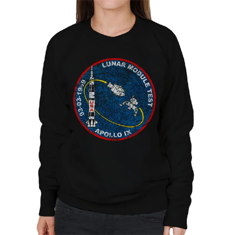 sleek gym hoodieNASA Apollo 9 Mission Badge Distressed Women's Sweatshirt