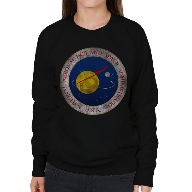 oversized gym sweatshirtNASA Seal Insignia Distressed Women's Sweatshirt