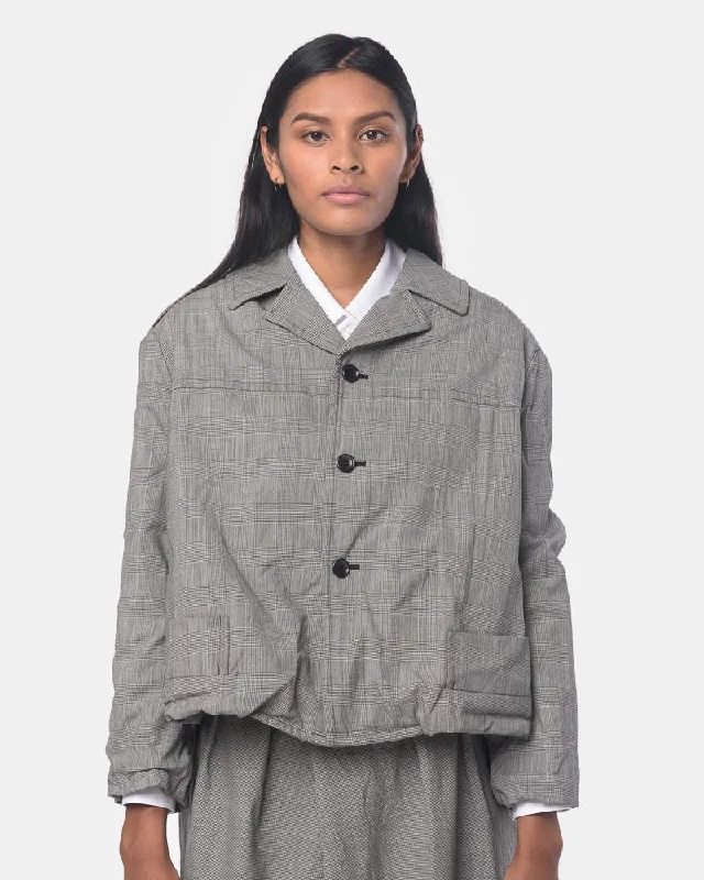 fashion coat with hoodCross Stripe Jacket in Grey