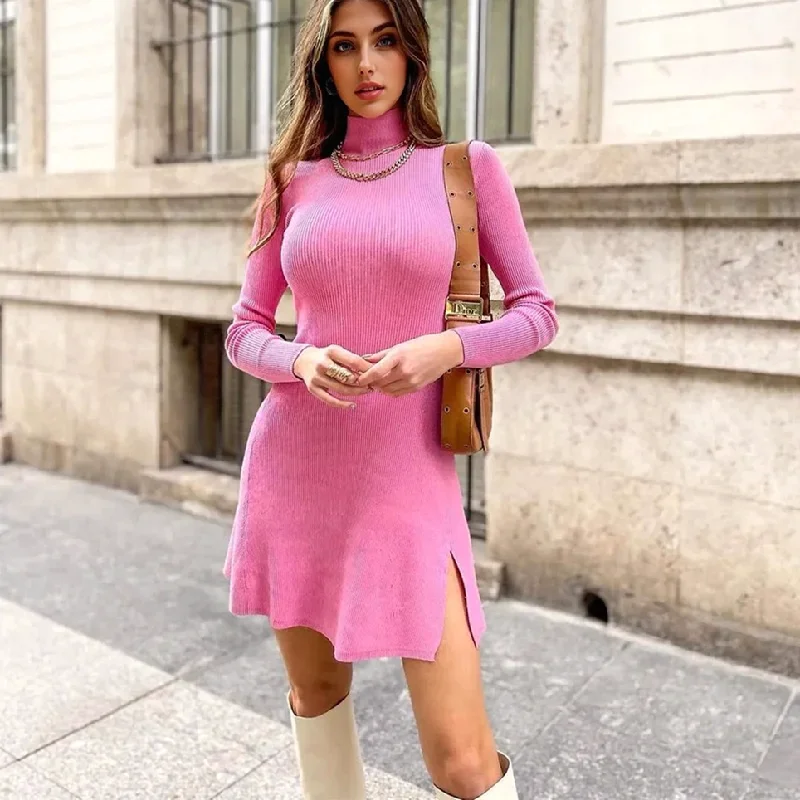 tiered dressJulia Fashion - Women Knitted Mini Dress