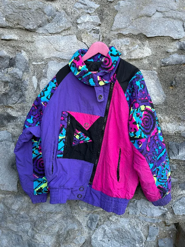 80s black&purple abstract jacket  11-12y (146-152cm)