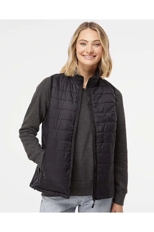 street style coatIndependent Trading Co. Womens Wind & Water Resistant Full Zip Puffer Vest - Black