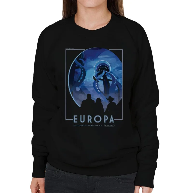 urban sports sweatshirtNASA Europa Interplanetary Travel Poster Women's Sweatshirt