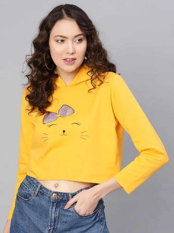 comfortable athletic sweatshirtYellow Kitty Sweatshirt