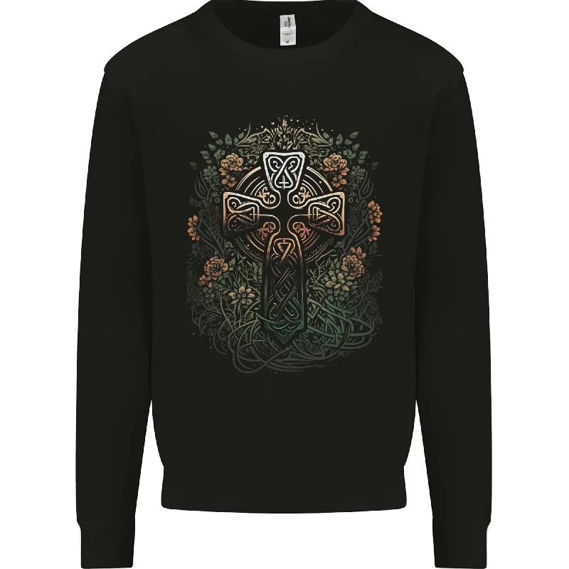 warm workout hoodieA Pagan Celtic Cross Mens Sweatshirt Jumper