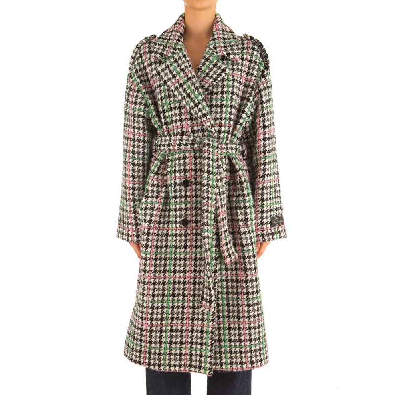 sleek trench coatWomen's Boucle' Check Pied De Poule Coat Grey