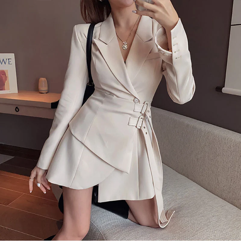 wrap-around dressJulia Fashion - Blazer Dress Office Lady Mini Dresses