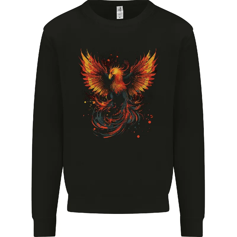 athletic casual sweatshirtA Phoenix Rising From the Flames Fantasy Mens Sweatshirt Jumper