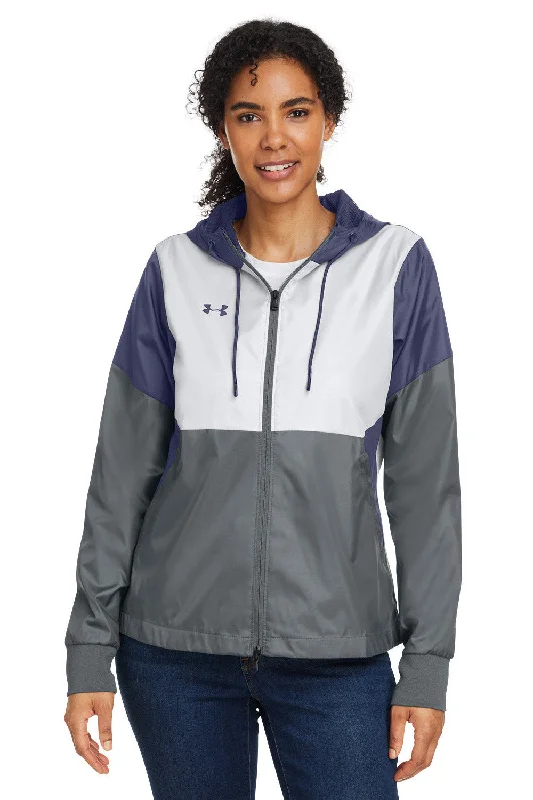 breathable jacketUnder Armour Womens Team Legacy Wind & Water Resistant Full Zip Hooded Jacket - Navy Blue