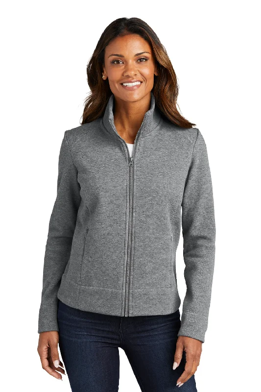 urban casual coatPort Authority Womens Network Fleece Full Zip Jacket - Heather Grey