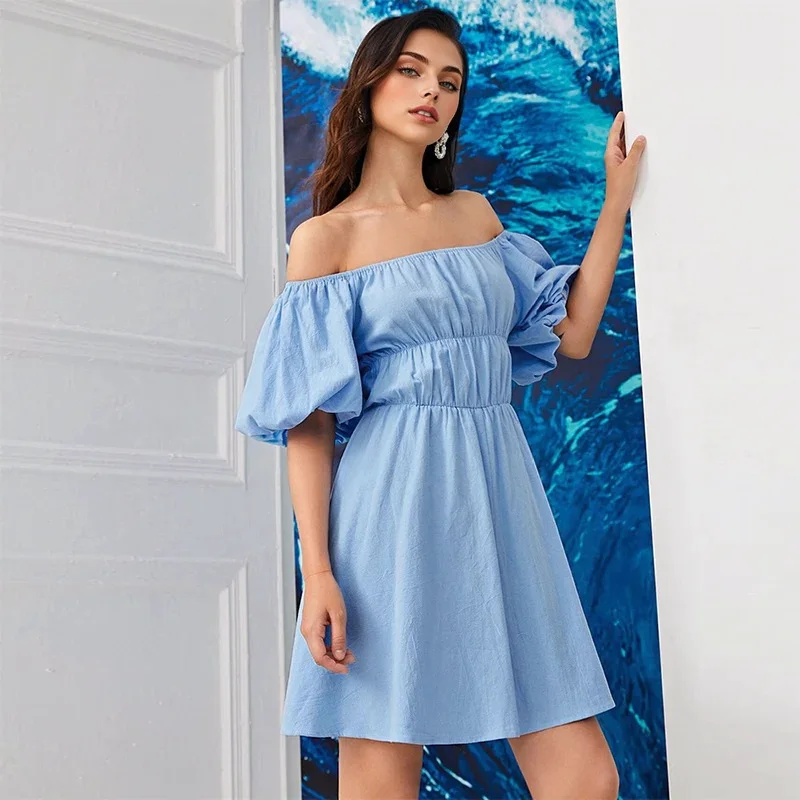 form-fitting dressJulia Fashion - Blue Casual Women's Dresses