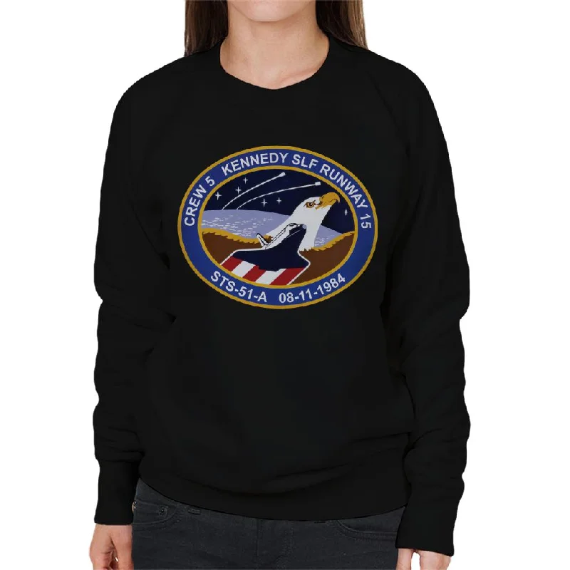 activewear hoodieNASA STS 51 A Discovery Mission Badge Women's Sweatshirt