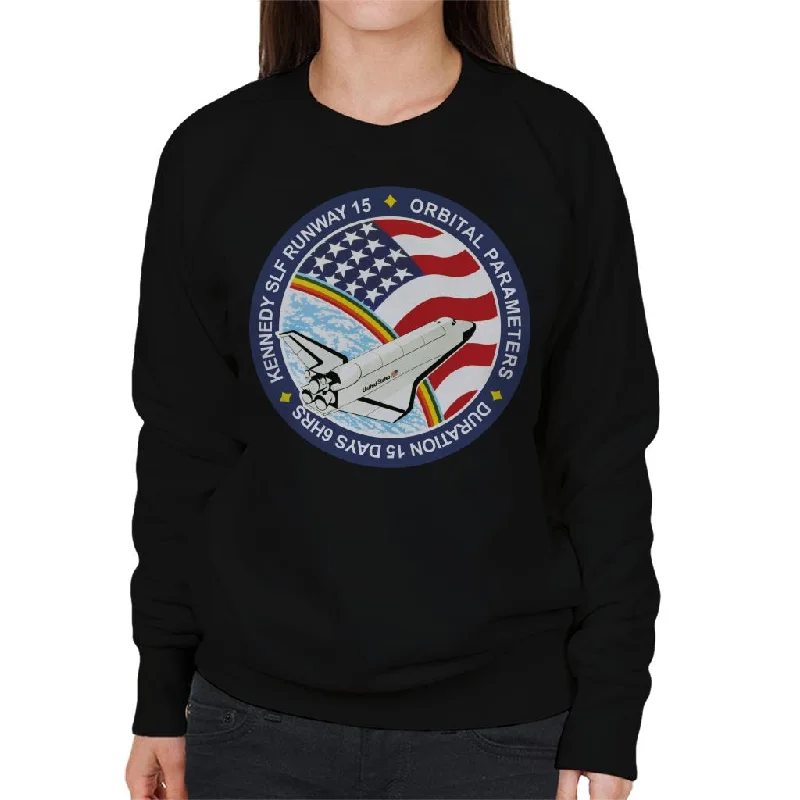 bold workout sweatshirtNASA STS 61B Space Shuttle Atlantis Mission Patch Women's Sweatshirt