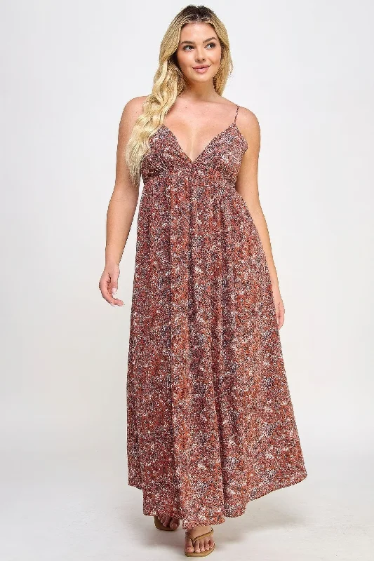 vintage dressFloral Maxi Dress With Tie Back