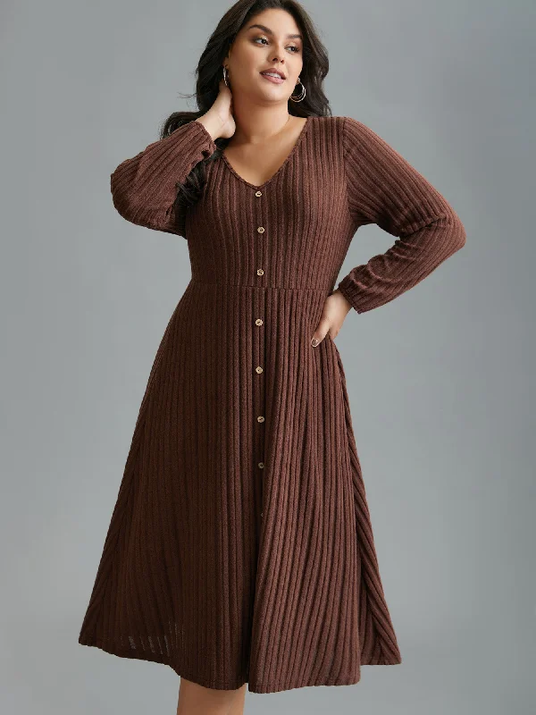 comfy dressStretchy Waist Defining Knit Midi Dress