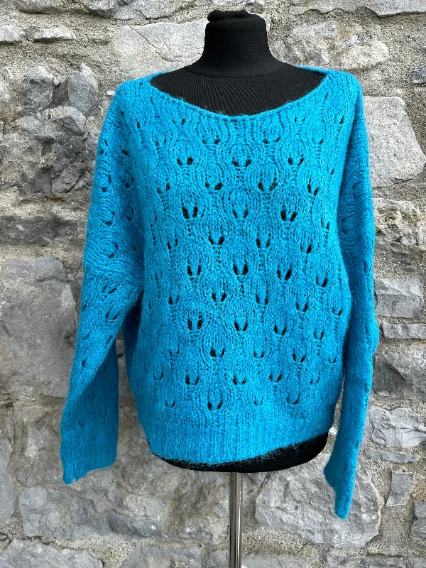 Blue pointelle jumper uk 12-14