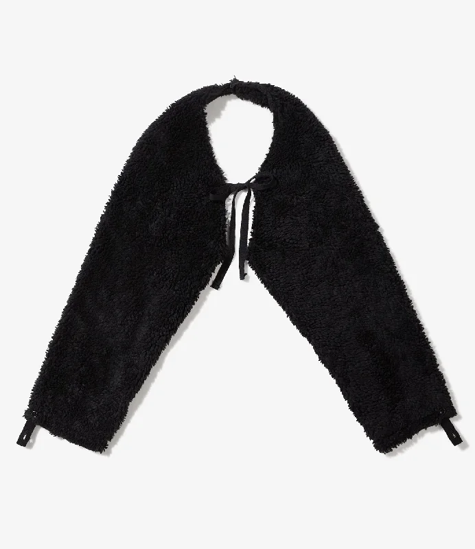 modern coatEngineered Garments Black Shearling Sleeve Cape